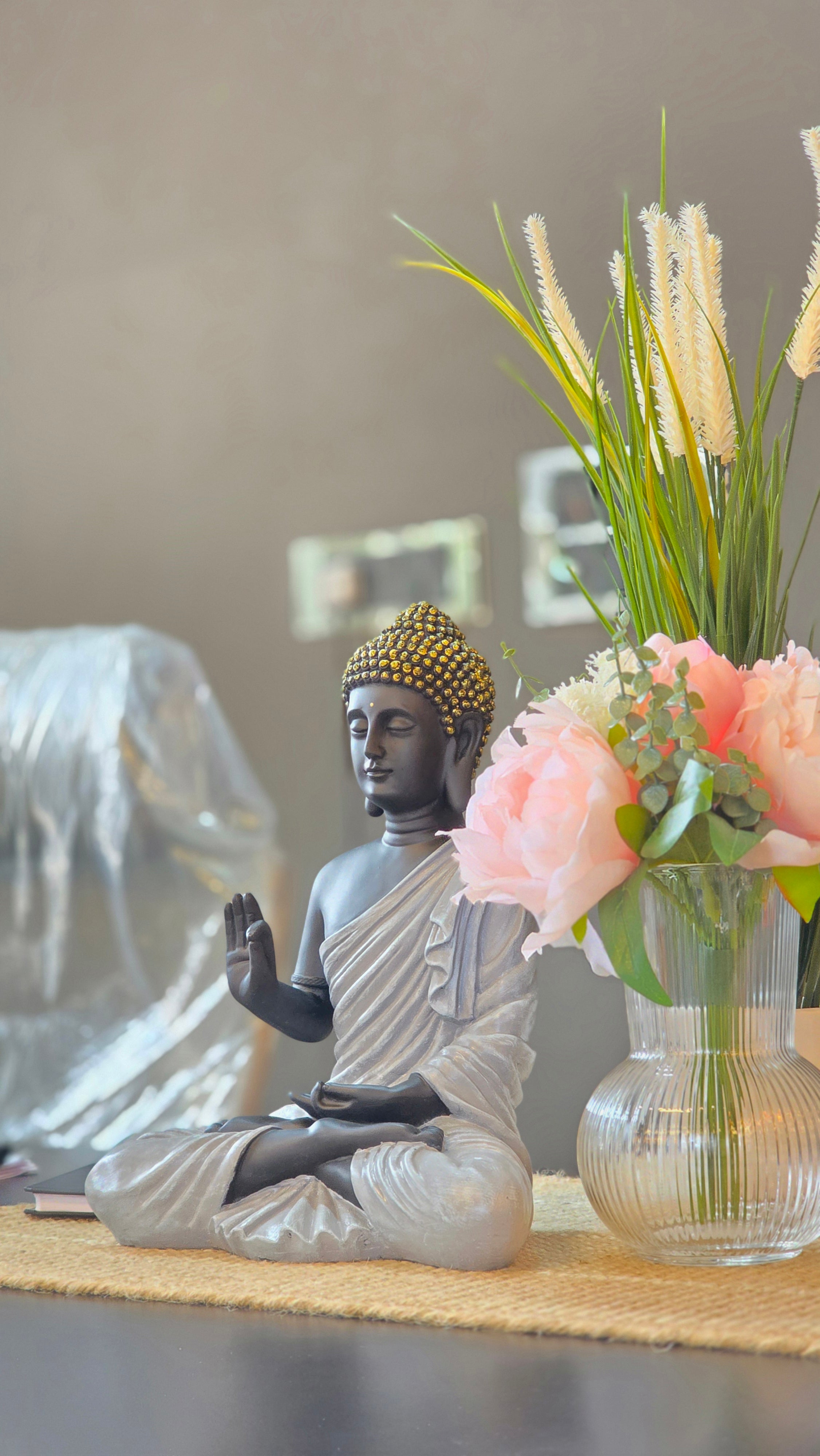 Bless Your Space with Akashwani’s Indoor Blessing Buddha Statue (12-Inch)