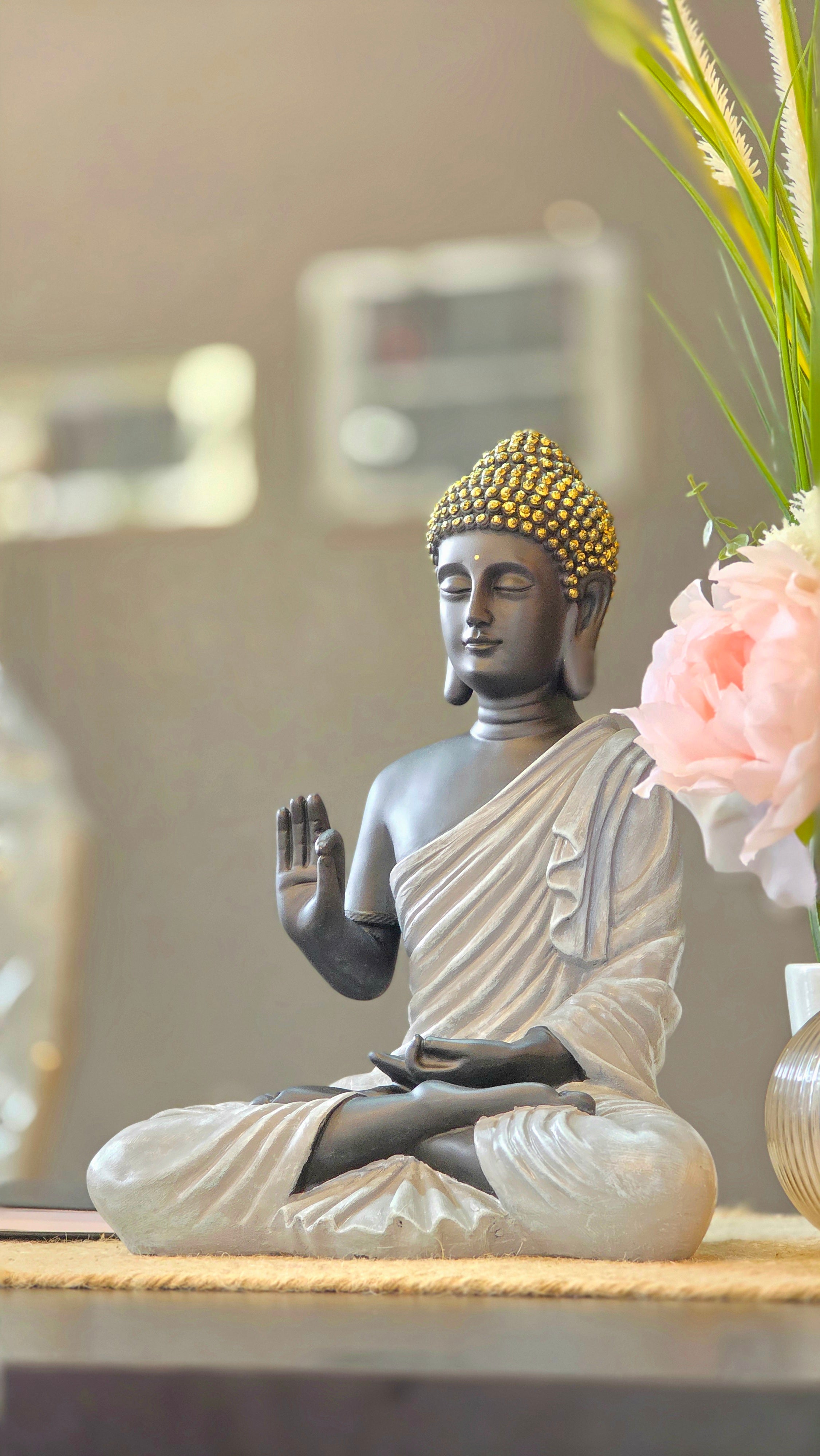 Bless Your Space with Akashwani’s Indoor Blessing Buddha Statue (12-Inch)