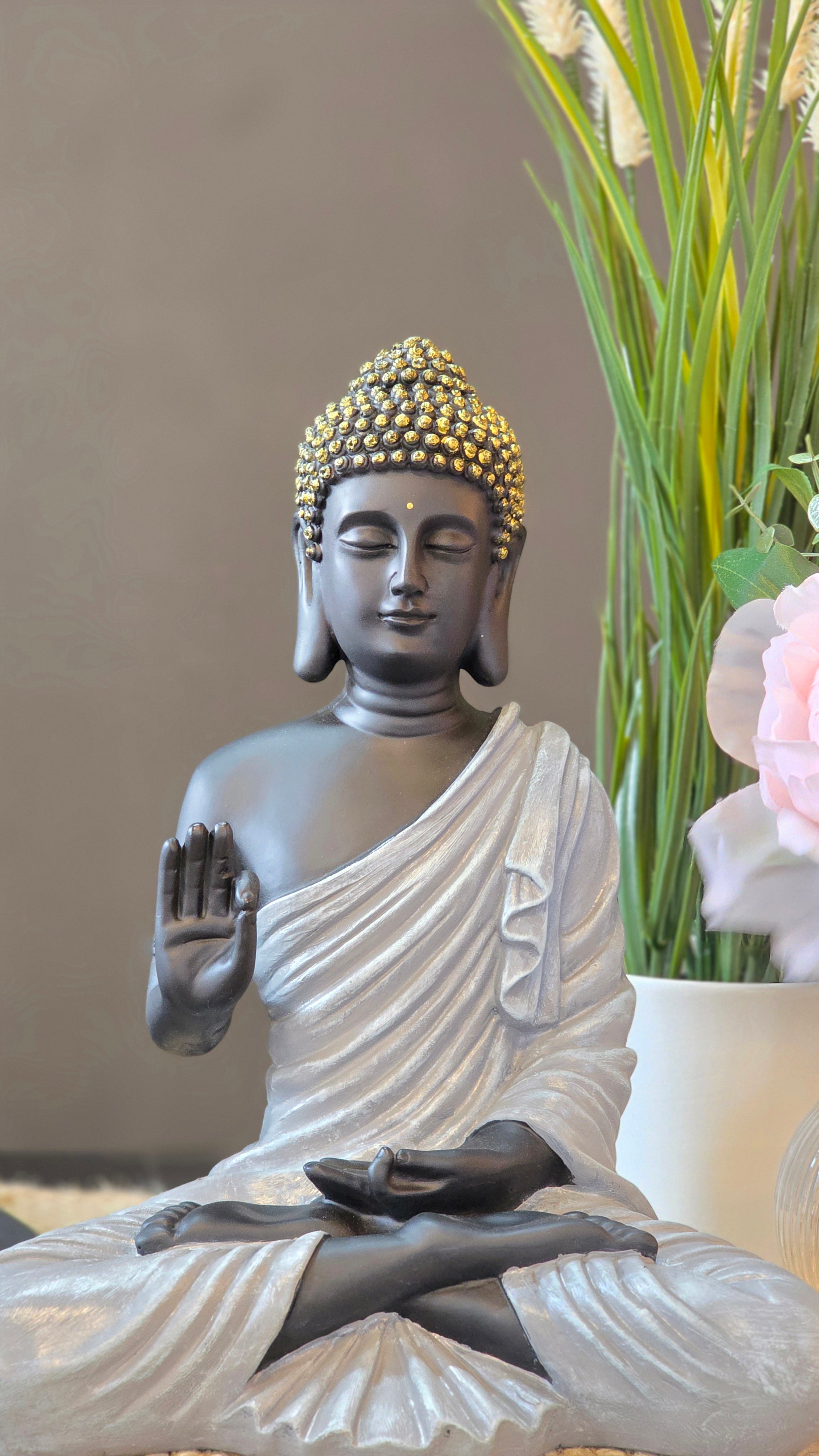 Bless Your Space with Akashwani’s Indoor Blessing Buddha Statue (12-Inch)